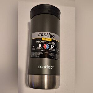 Contigo gray 16 fl oz gray leak proof 6 hour hot 12 hour cold snap seal mug